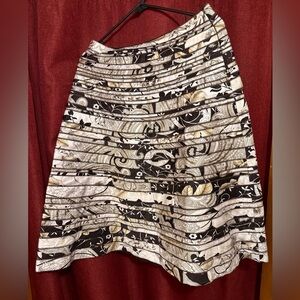 Ellen Tracy Black and White A-Line Skirt
